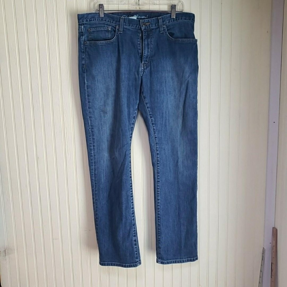 Eddie Bauer Jeans Mens 35x30 Blue Regular Fit Straight Denim Pants Medium Wash